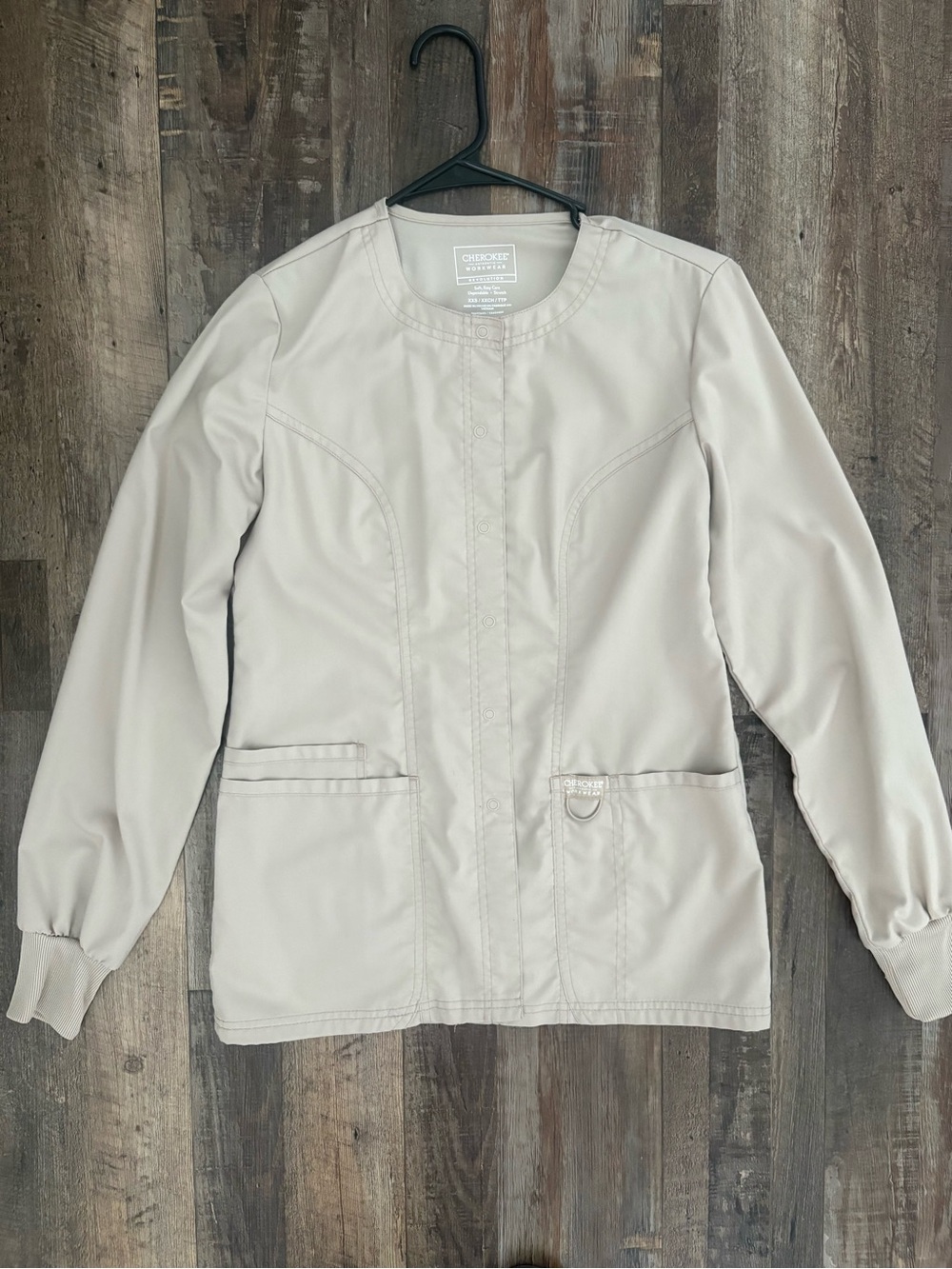 Cherokee Women’s Snap Scrub Jacket - Khaki/Taupe